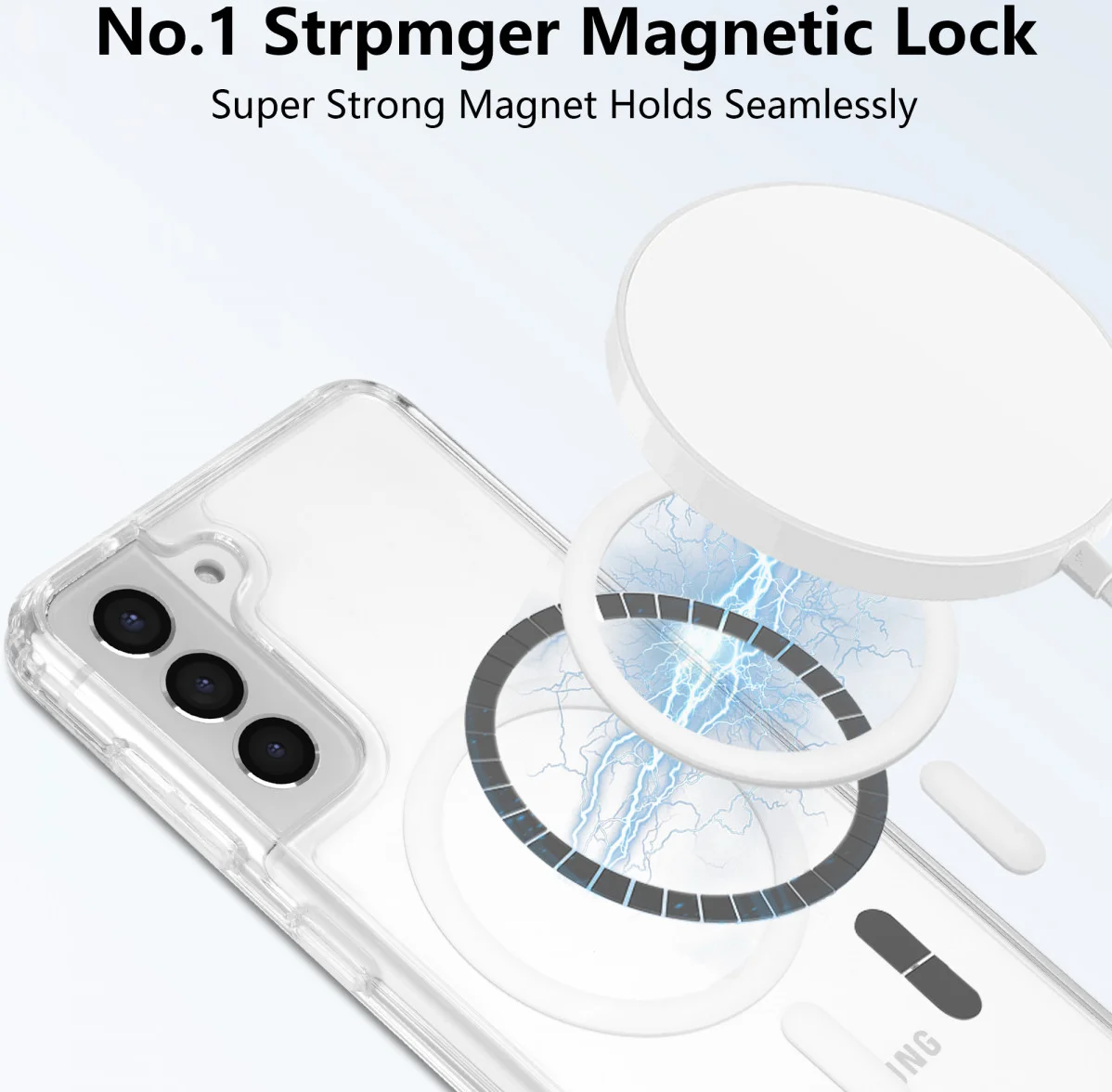 Samsung Galaxy S21 Hoesje Hard Back Cover met MagSafe Transparant afbeelding 2