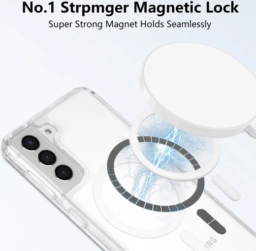 Samsung Galaxy S21 Hoesje Hard Back Cover met MagSafe Transparant afbeelding 2