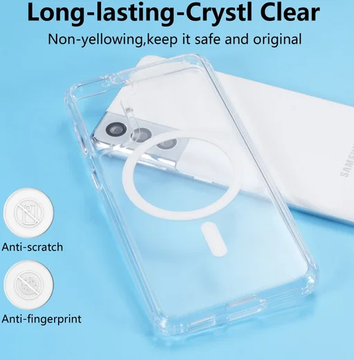 Samsung Galaxy S21 Hoesje Hard Back Cover met MagSafe Transparant afbeelding 3
