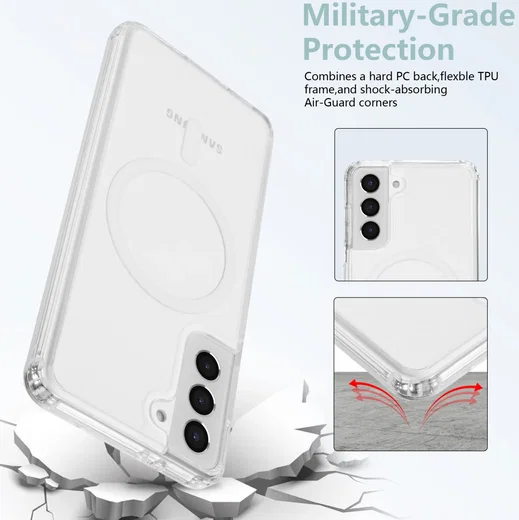 Samsung Galaxy S21 Hoesje Hard Back Cover met MagSafe Transparant afbeelding 4