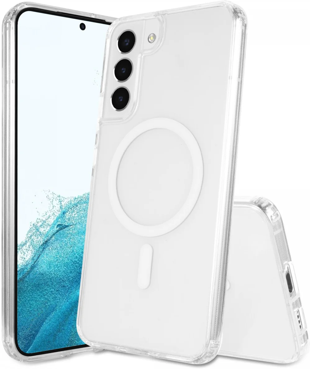 Samsung Galaxy S22 Hoesje Hard Back Cover met MagSafe Transparant afbeelding 1
