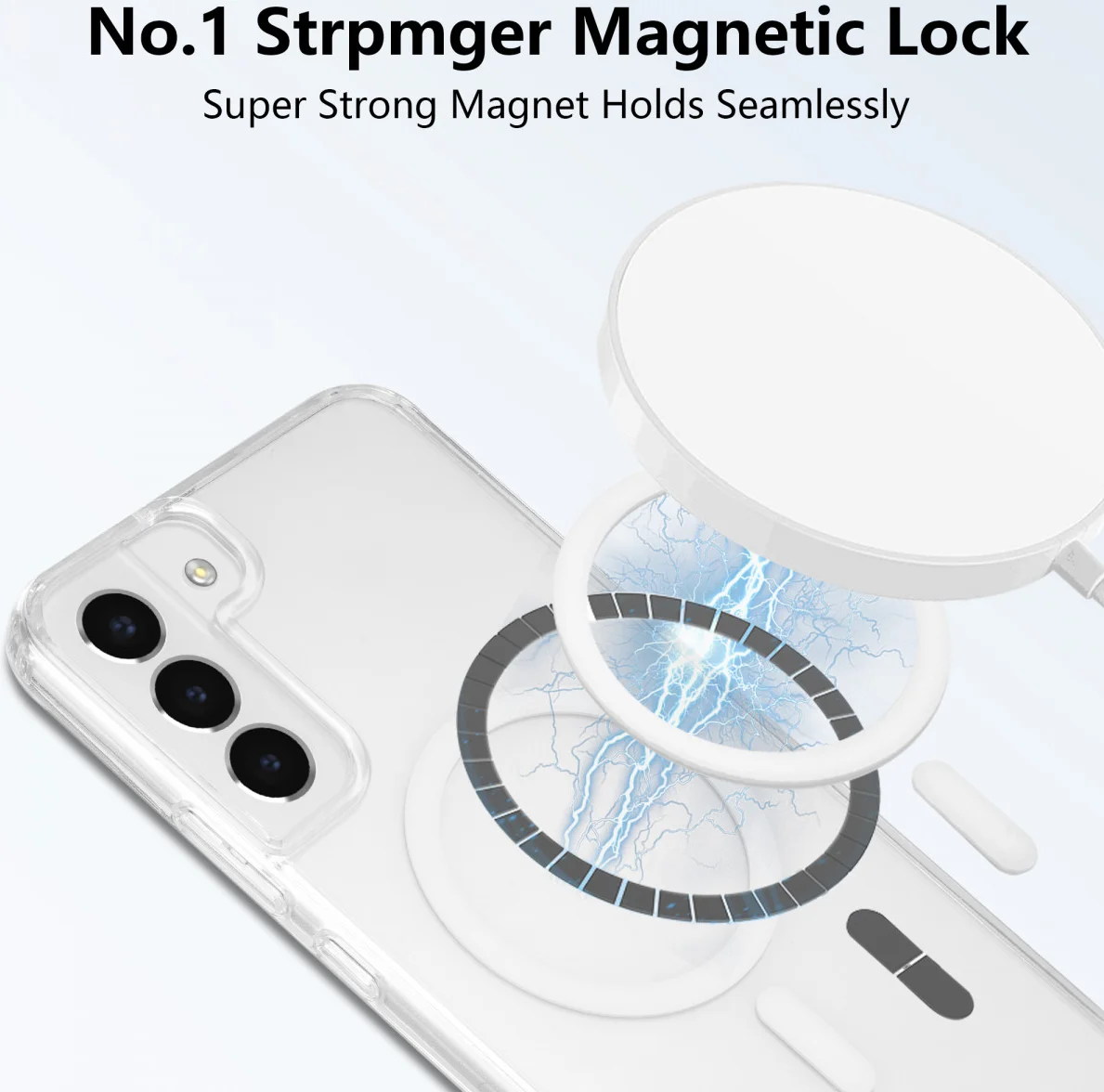 Samsung Galaxy S22 Hoesje Hard Back Cover met MagSafe Transparant afbeelding 2