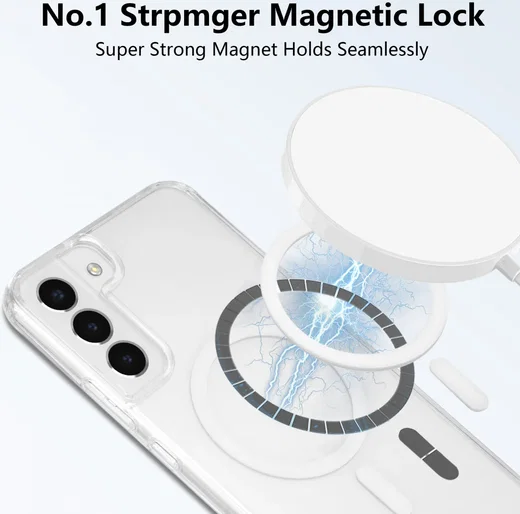 Samsung Galaxy S22 Hoesje Hard Back Cover met MagSafe Transparant afbeelding 2