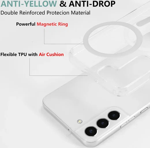 Samsung Galaxy S22 Hoesje Hard Back Cover met MagSafe Transparant afbeelding 5