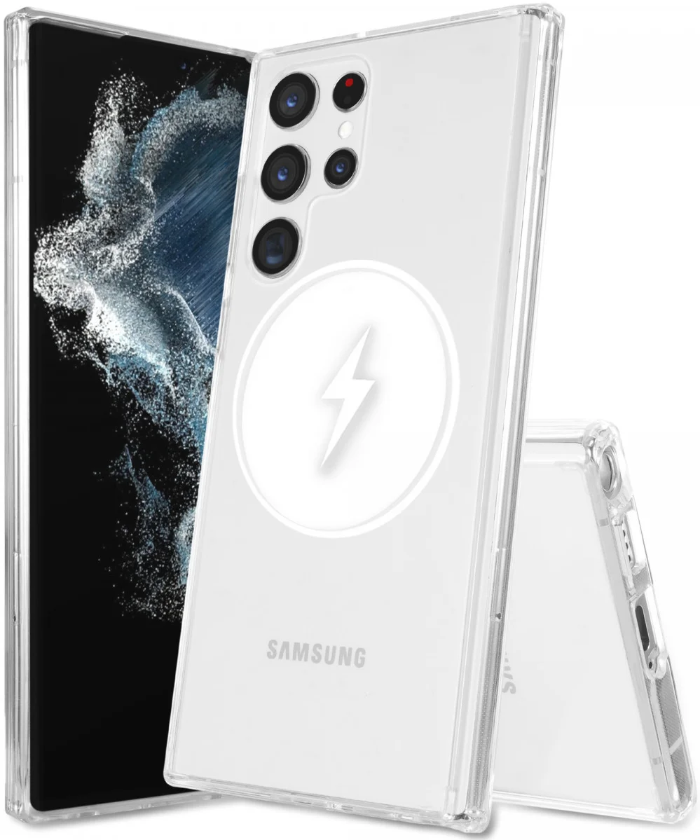 Samsung Galaxy S22 Ultra Hoesje Hard Back Cover met MagSafe Transparant afbeelding 8