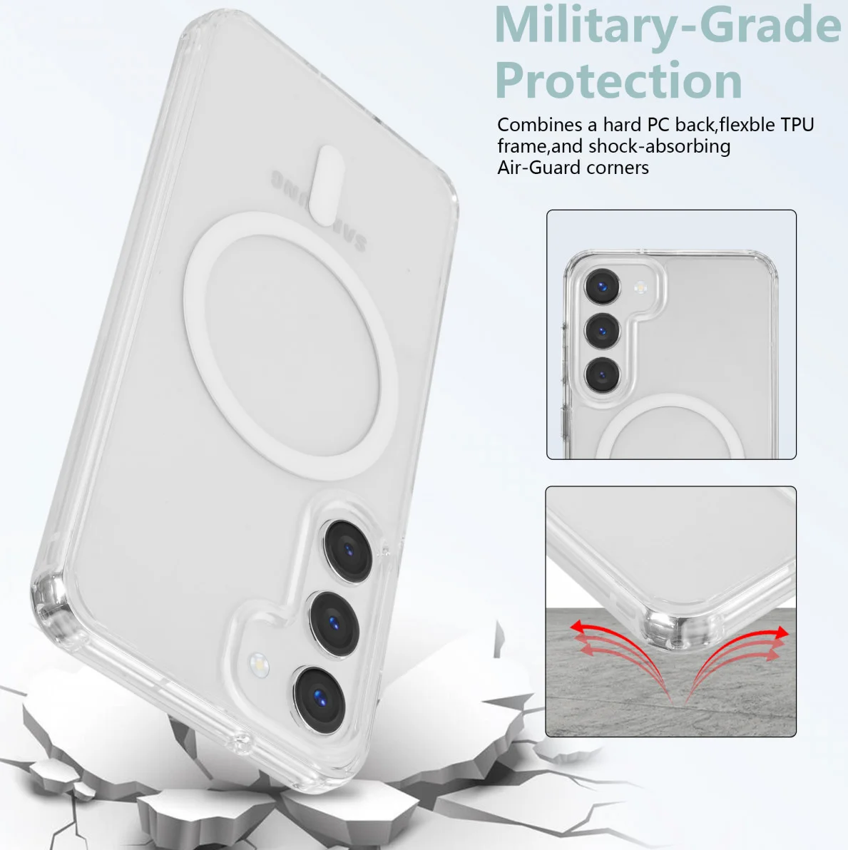 Samsung Galaxy S23 Hoesje Hard Back Cover met MagSafe Transparant afbeelding 4