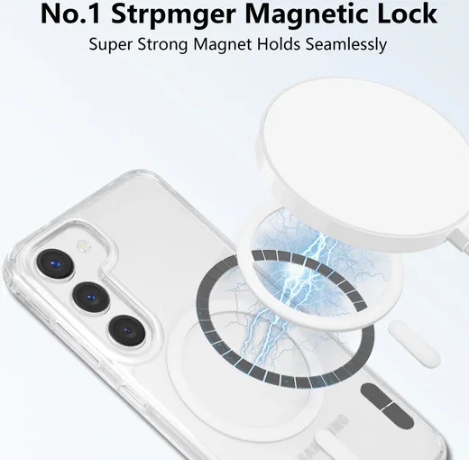 Samsung Galaxy S23 Plus Hoesje Hard Back Cover met MagSafe Transparant afbeelding 2