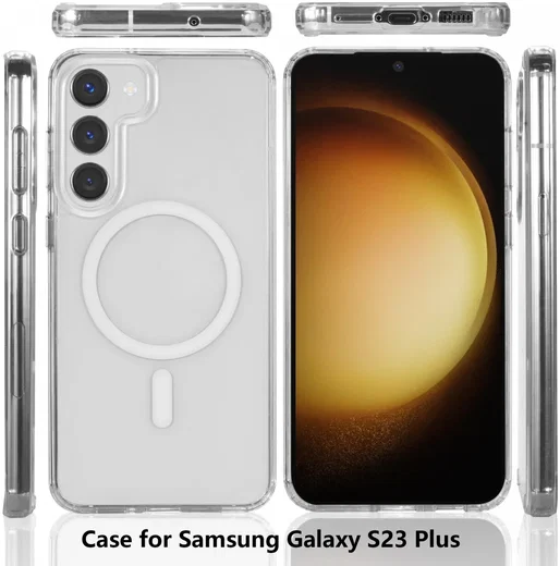 Samsung Galaxy S23 Plus Hoesje Hard Back Cover met MagSafe Transparant afbeelding 7