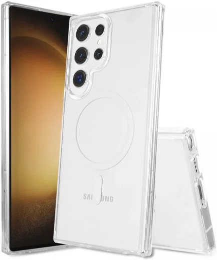 Samsung Galaxy S23 Ultra Hoesje Hard Back Cover met MagSafe Transparant afbeelding 1