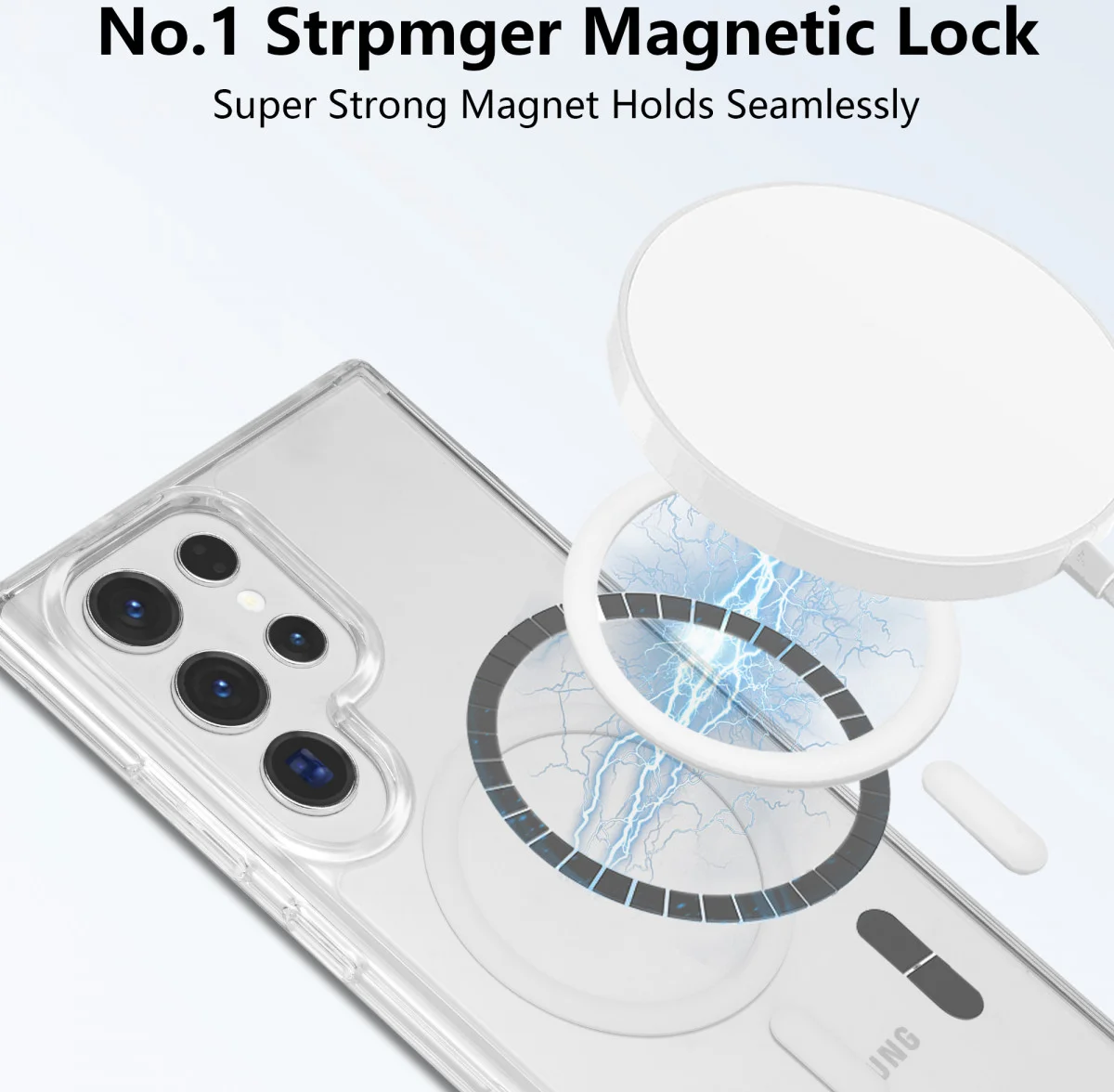 Samsung Galaxy S23 Ultra Hoesje Hard Back Cover met MagSafe Transparant afbeelding 2