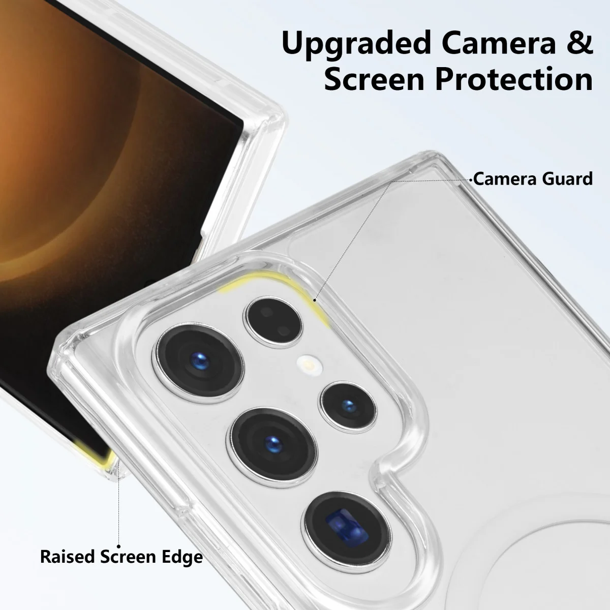 Samsung Galaxy S23 Ultra Hoesje Hard Back Cover met MagSafe Transparant afbeelding 6