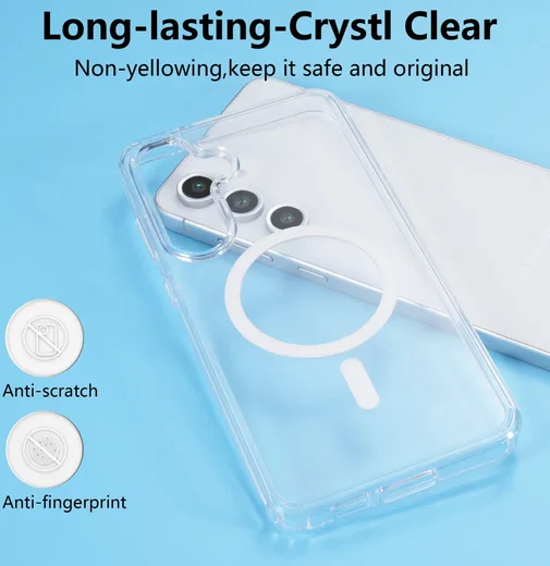 Samsung Galaxy S23 FE Hoesje Hard Back Cover met MagSafe Transparant afbeelding 3