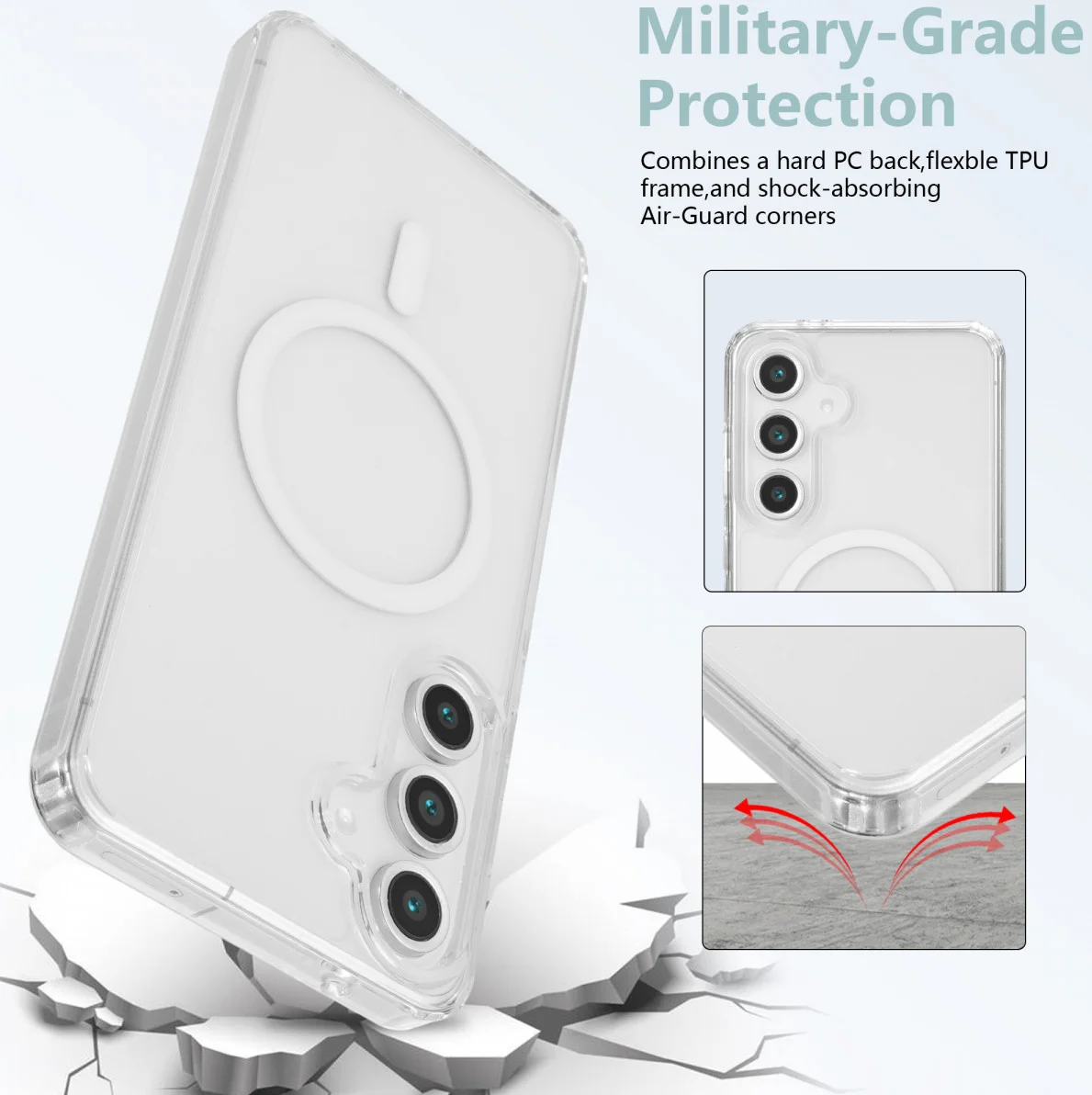Samsung Galaxy S23 FE Hoesje Hard Back Cover met MagSafe Transparant afbeelding 4