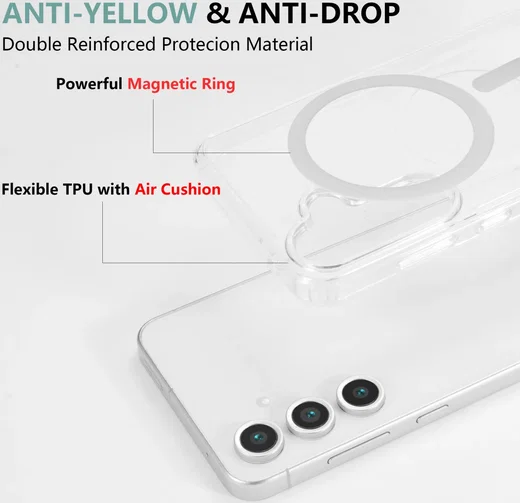 Samsung Galaxy S23 FE Hoesje Hard Back Cover met MagSafe Transparant afbeelding 5