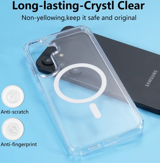 Samsung Galaxy S24 Hoesje Hard Back Cover met MagSafe Transparant afbeelding 3