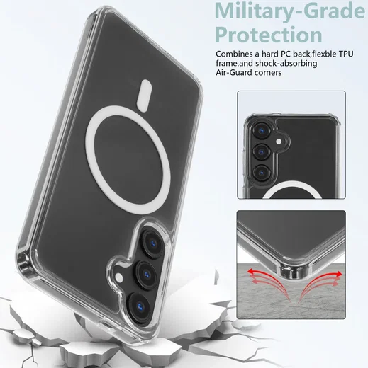 Samsung Galaxy S24 Plus Hoesje Hard Back Cover met MagSafe Transparant afbeelding 4