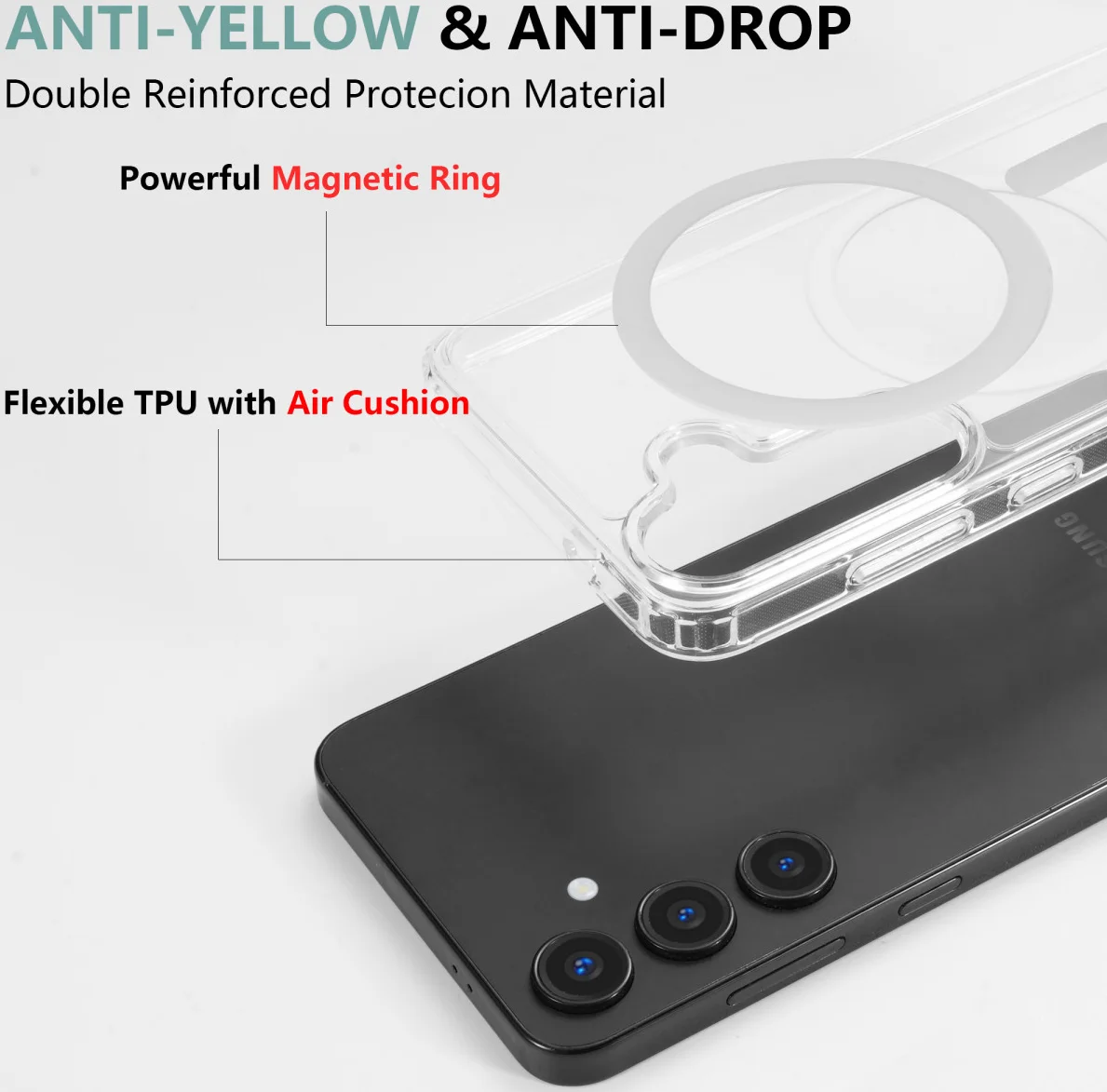 Samsung Galaxy S24 Plus Hoesje Hard Back Cover met MagSafe Transparant afbeelding 5
