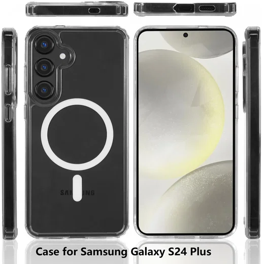 Samsung Galaxy S24 Plus Hoesje Hard Back Cover met MagSafe Transparant afbeelding 7