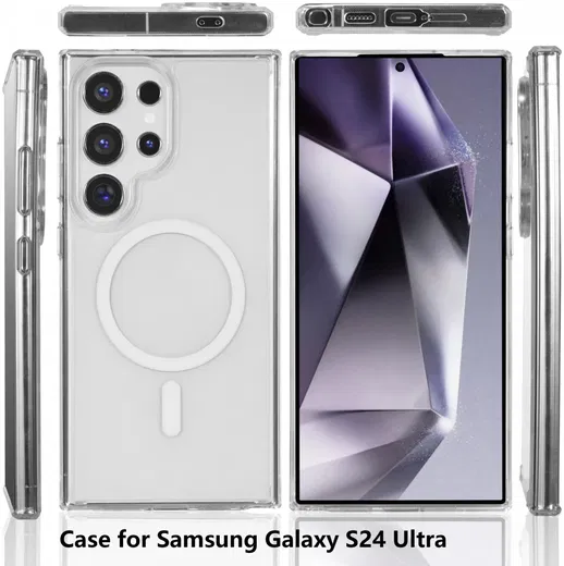 Samsung Galaxy S24 Ultra Hoesje Hard Back Cover met MagSafe Transparant afbeelding 7