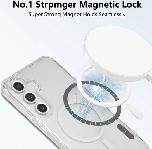 Samsung Galaxy S24 FE Hoesje Hard Back Cover met MagSafe Transparant afbeelding 2