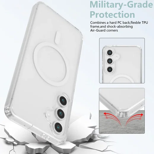 Samsung Galaxy S24 FE Hoesje Hard Back Cover met MagSafe Transparant afbeelding 4
