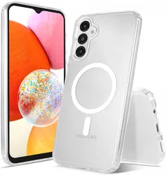 Samsung Galaxy A14 Hoesje Hard Back Cover met MagSafe Transparant afbeelding