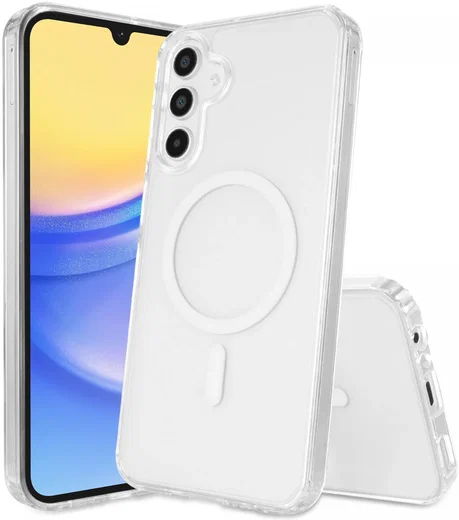 Samsung Galaxy A15 Hoesje Hard Back Cover met MagSafe Transparant afbeelding 1