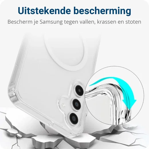 Samsung Galaxy A15 Hoesje Hard Back Cover met MagSafe Transparant afbeelding 3