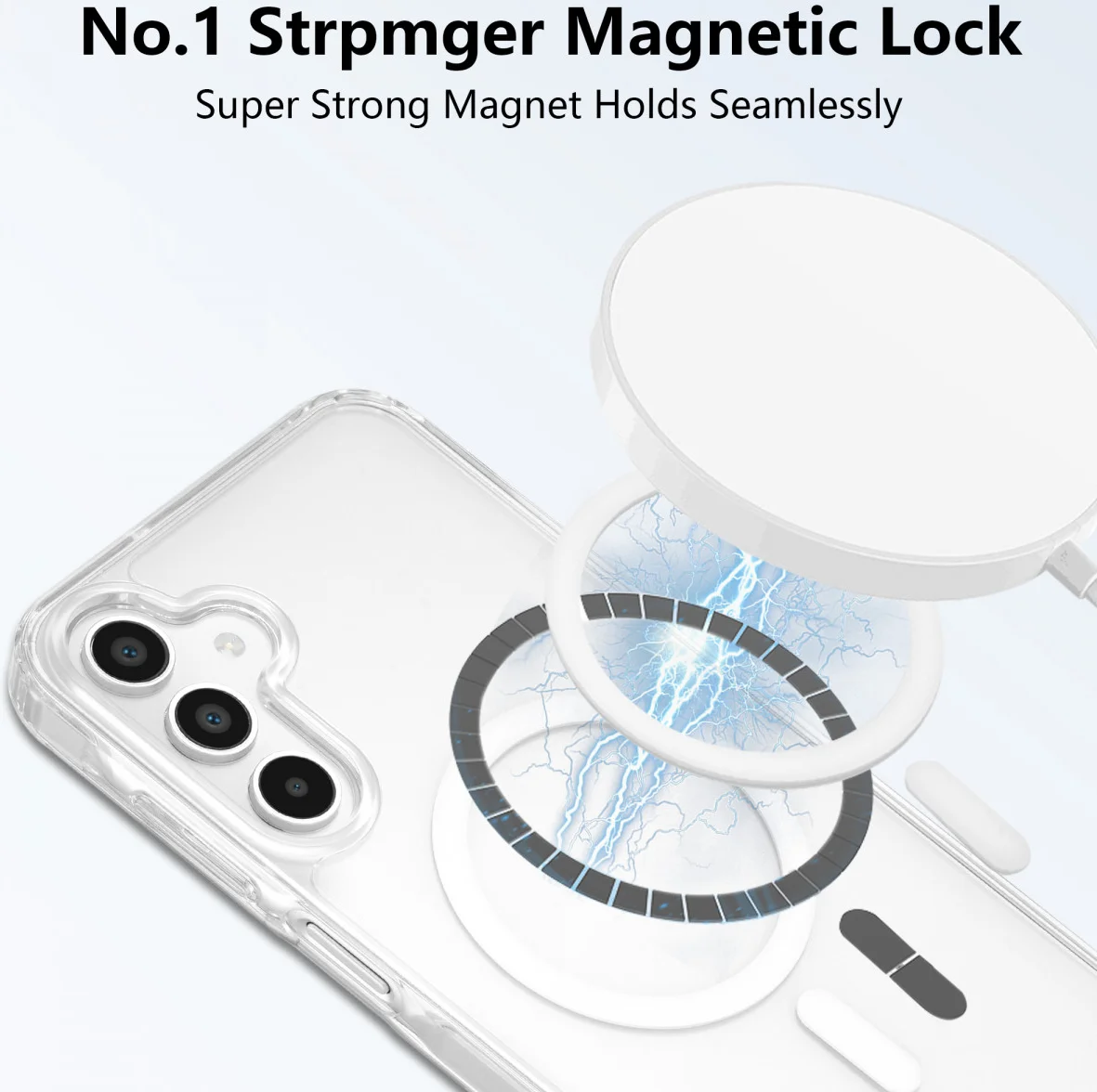 Samsung Galaxy A16 Hoesje Hard Back Cover met MagSafe Transparant afbeelding 3