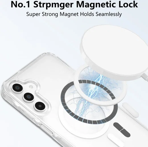 Samsung Galaxy A16 Hoesje Hard Back Cover met MagSafe Transparant afbeelding 3