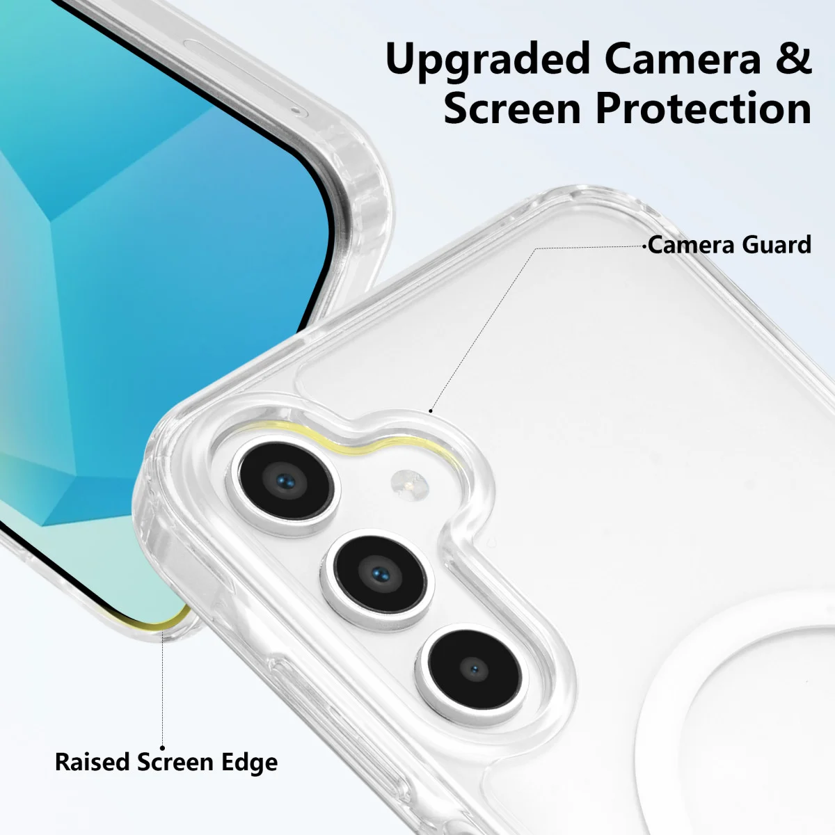 Samsung Galaxy A16 Hoesje Hard Back Cover met MagSafe Transparant afbeelding 5