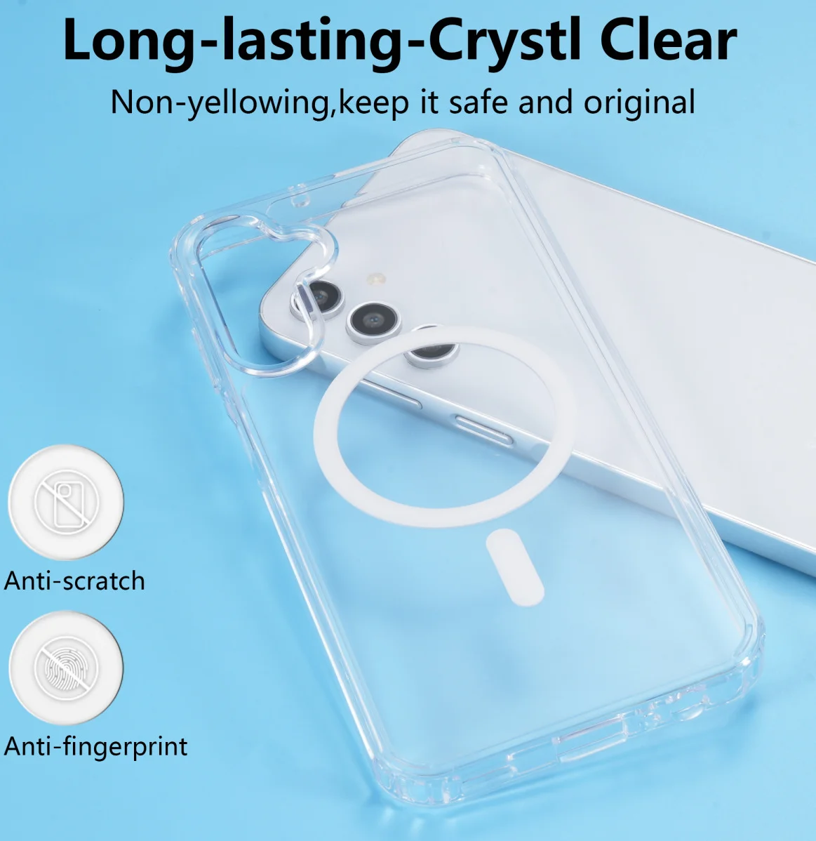 Samsung Galaxy A16 Hoesje Hard Back Cover met MagSafe Transparant afbeelding 6