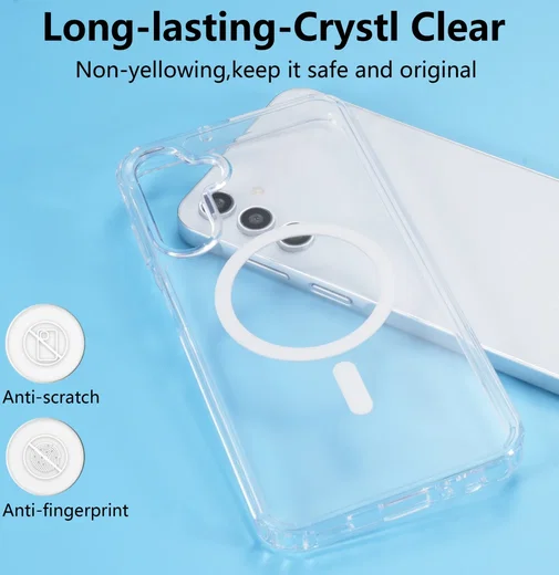 Samsung Galaxy A16 Hoesje Hard Back Cover met MagSafe Transparant afbeelding 6