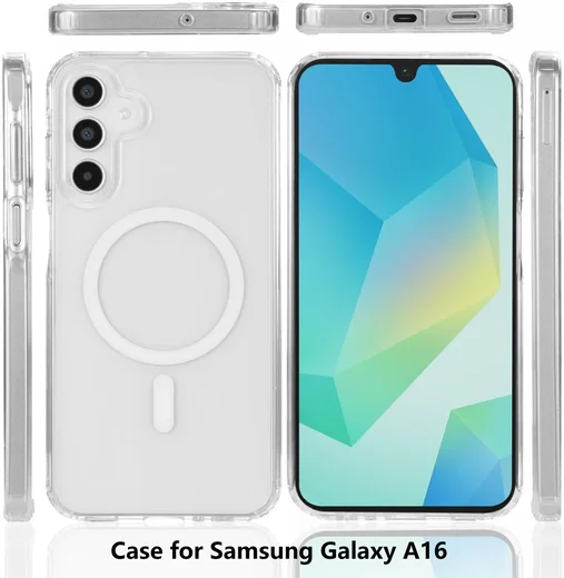 Samsung Galaxy A16 Hoesje Hard Back Cover met MagSafe Transparant afbeelding 9