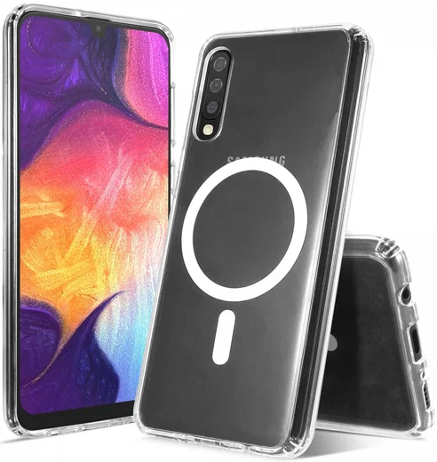 Samsung Galaxy A50 Hoesje Hard Back Cover met MagSafe Transparant afbeelding 1