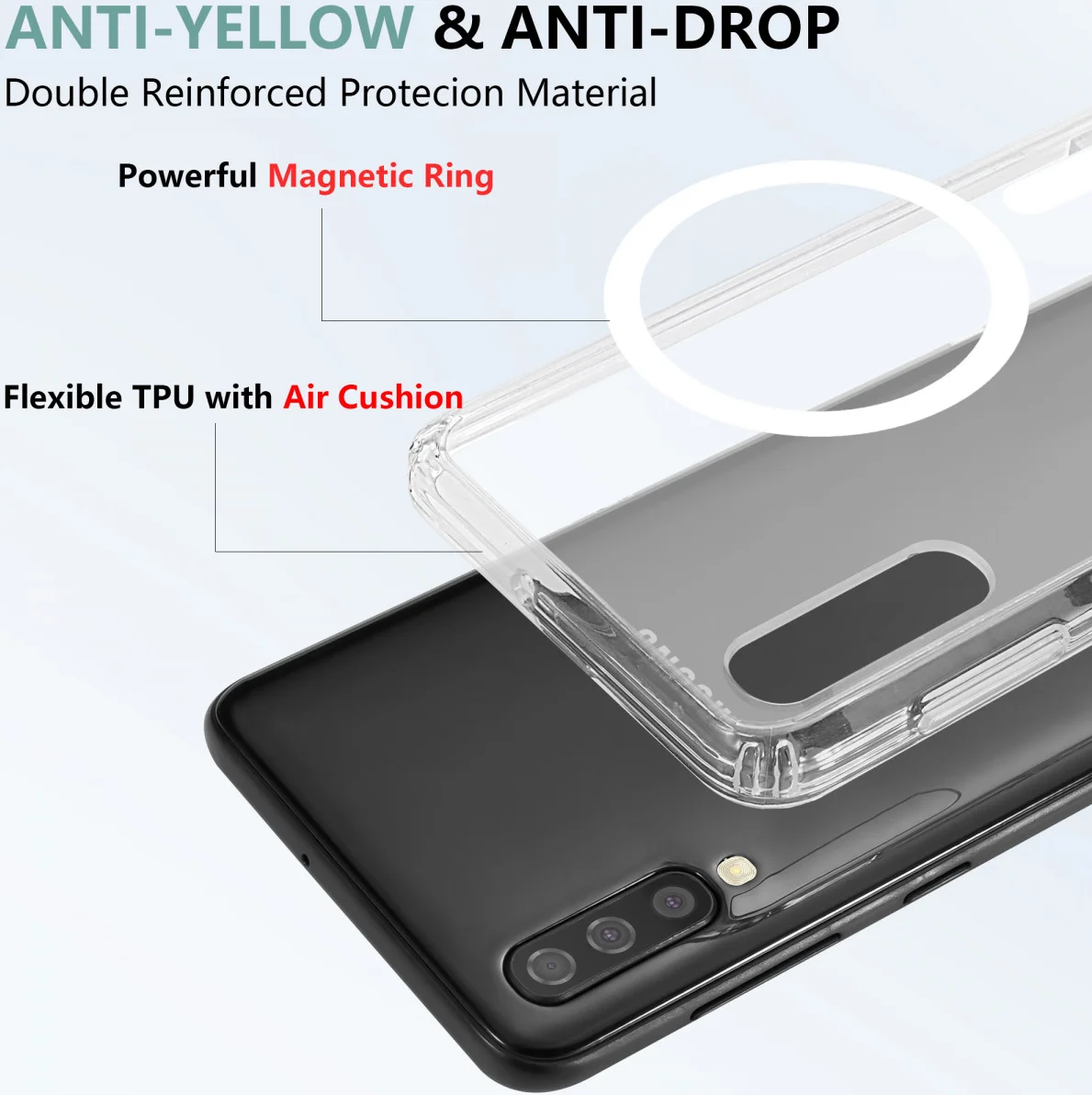 Samsung Galaxy A50 Hoesje Hard Back Cover met MagSafe Transparant afbeelding 5