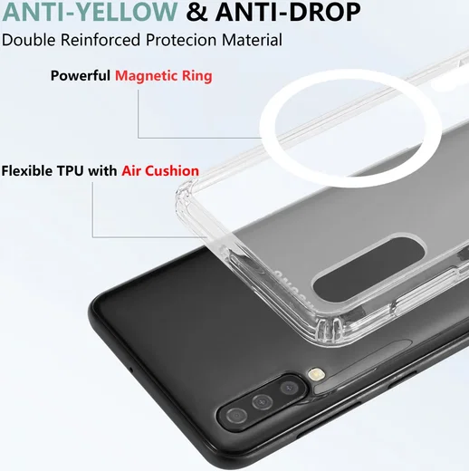 Samsung Galaxy A50 Hoesje Hard Back Cover met MagSafe Transparant afbeelding 5