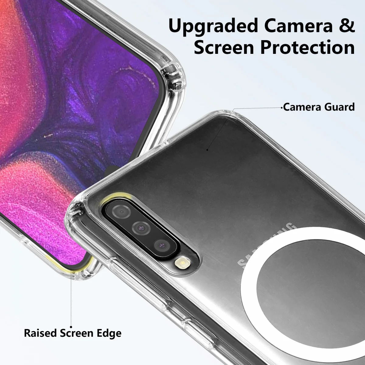 Samsung Galaxy A50 Hoesje Hard Back Cover met MagSafe Transparant afbeelding 6