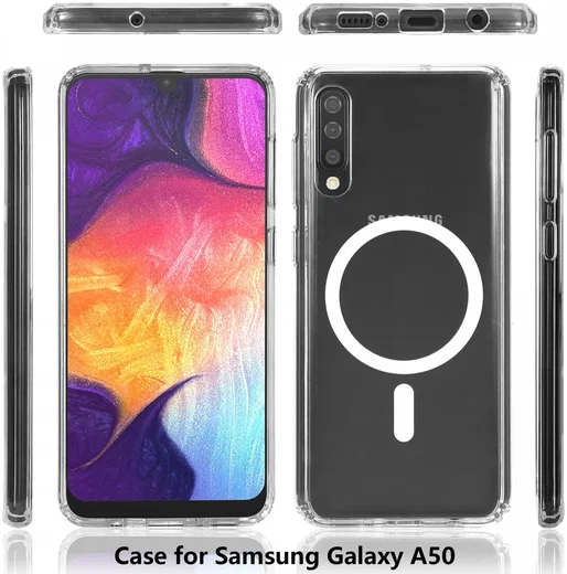 Samsung Galaxy A50 Hoesje Hard Back Cover met MagSafe Transparant afbeelding 7