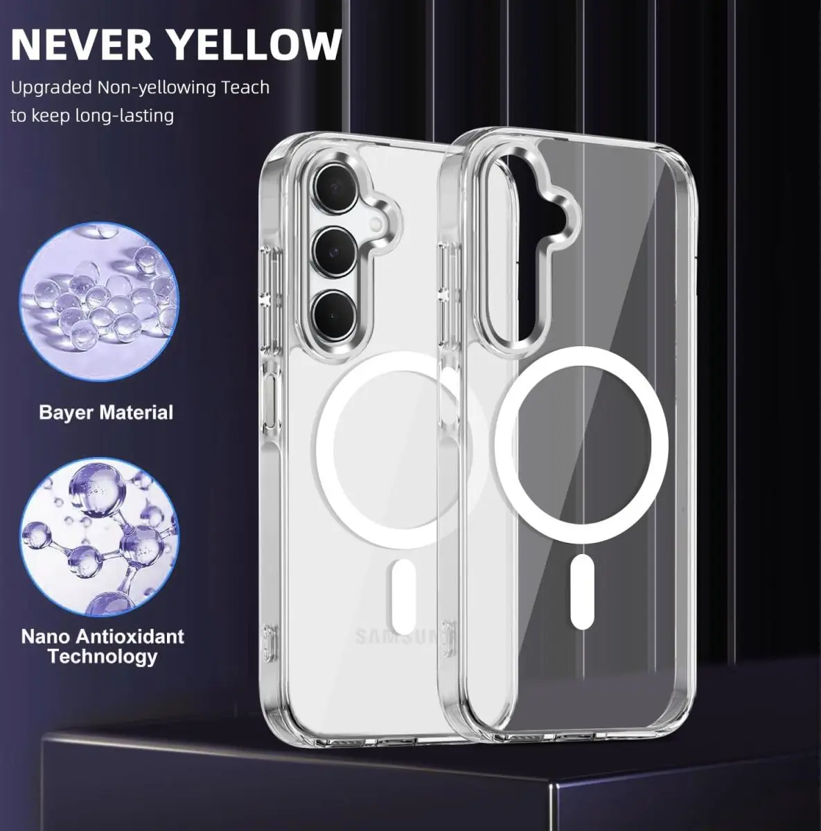Samsung Galaxy A51 Hoesje Hard Back Cover met MagSafe Transparant afbeelding 2