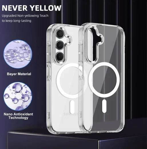 Samsung Galaxy A51 Hoesje Hard Back Cover met MagSafe Transparant afbeelding 2