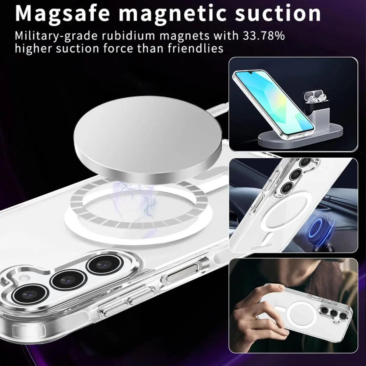 Samsung Galaxy A51 Hoesje Hard Back Cover met MagSafe Transparant afbeelding 3