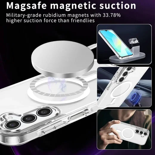 Samsung Galaxy A51 Hoesje Hard Back Cover met MagSafe Transparant afbeelding 3