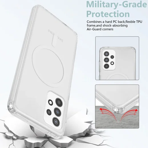 Samsung Galaxy A52 Hoesje Hard Back Cover met MagSafe Transparant afbeelding 5