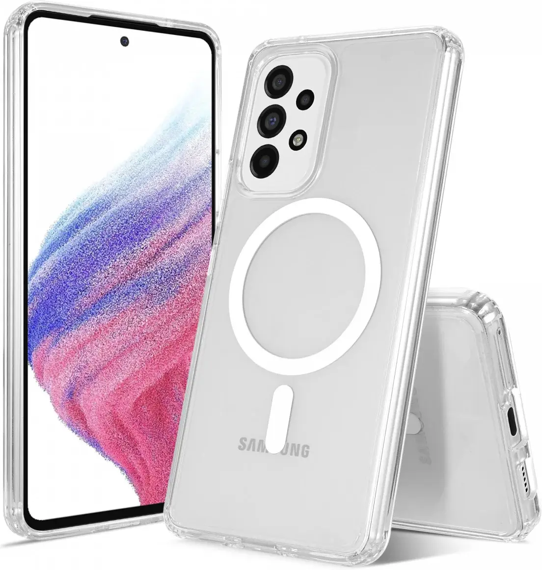 Samsung Galaxy A53 Hoesje Hard Back Cover met MagSafe Transparant afbeelding 1