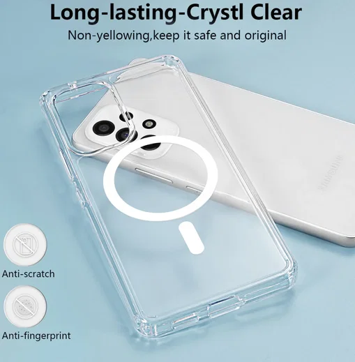 Samsung Galaxy A53 Hoesje Hard Back Cover met MagSafe Transparant afbeelding 3