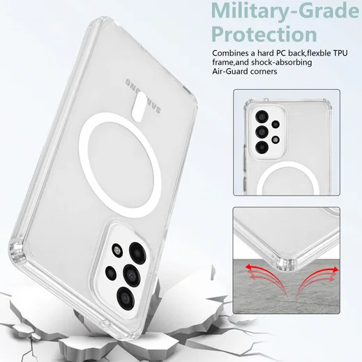 Samsung Galaxy A53 Hoesje Hard Back Cover met MagSafe Transparant afbeelding 4