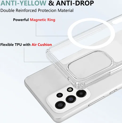 Samsung Galaxy A53 Hoesje Hard Back Cover met MagSafe Transparant afbeelding 5