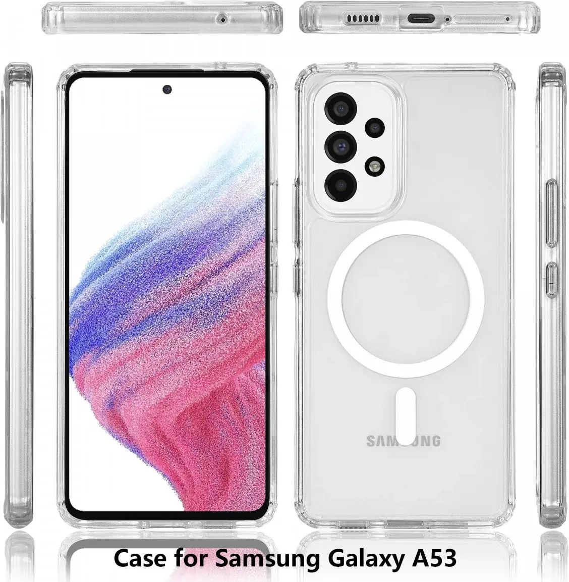 Samsung Galaxy A53 Hoesje Hard Back Cover met MagSafe Transparant afbeelding 7