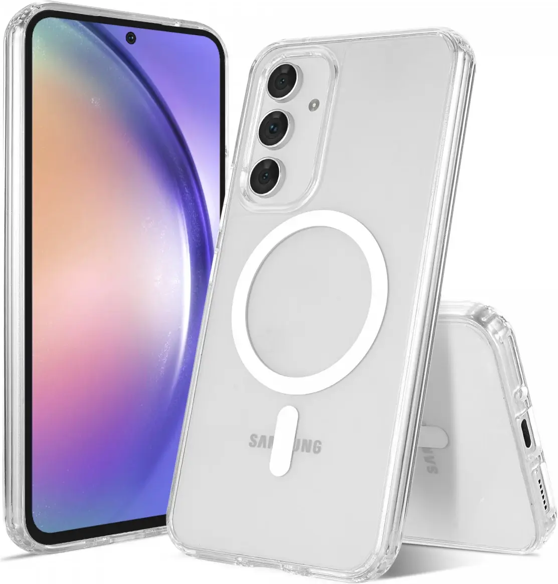 Samsung Galaxy A54 Hoesje Hard Back Cover met MagSafe Transparant afbeelding 1
